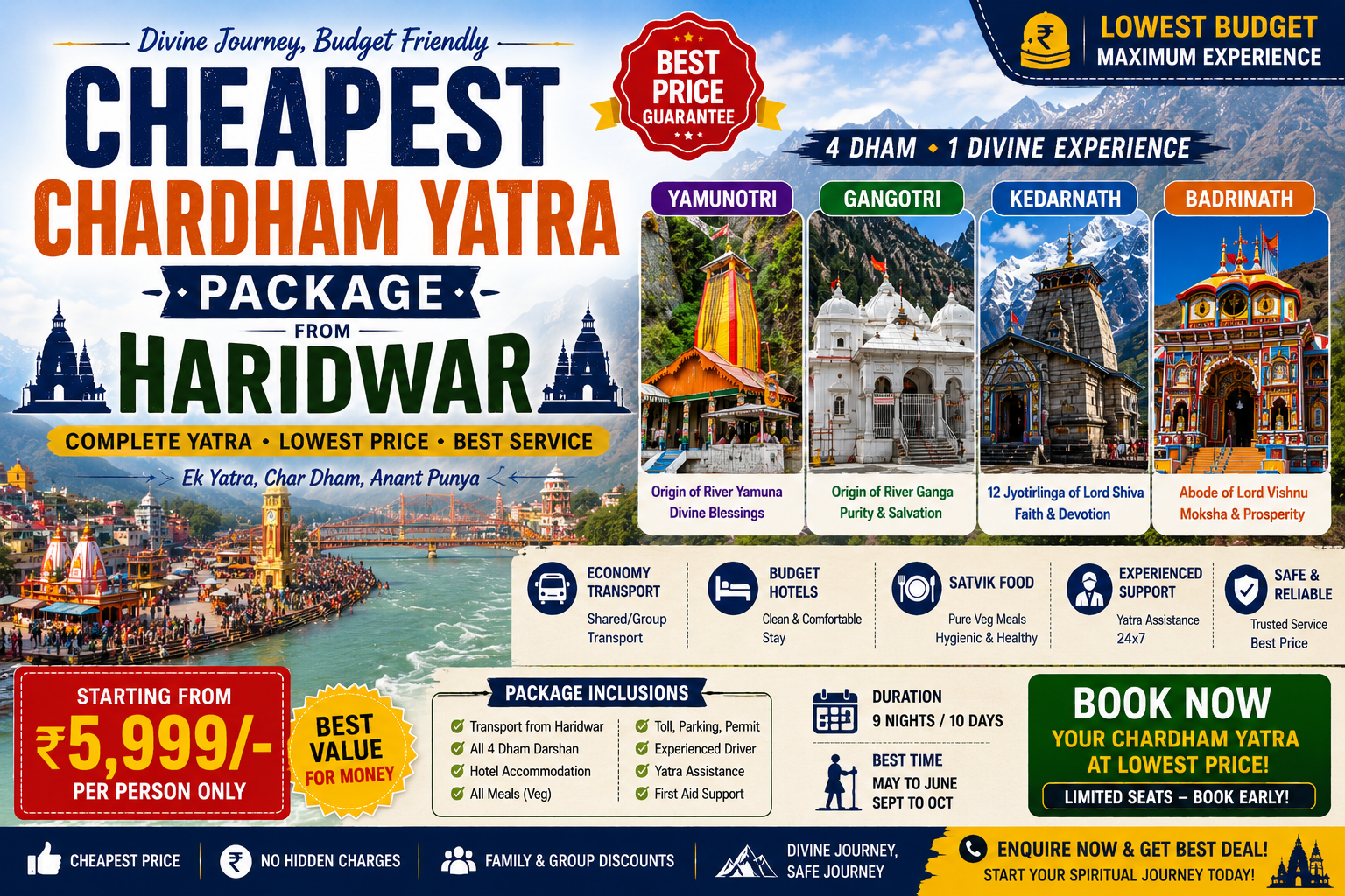 Cheapest Chardham Yatra Package from Haridwar